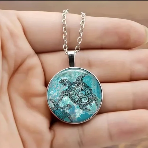 NEW IN PACKAGE! Sea Turtle 4pc Set Necklace, Earrings Bracelet 🐢 - Picture 3 of 4